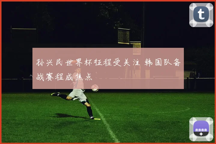 孙兴民世界杯征程受关注 韩国队备战赛程成焦点